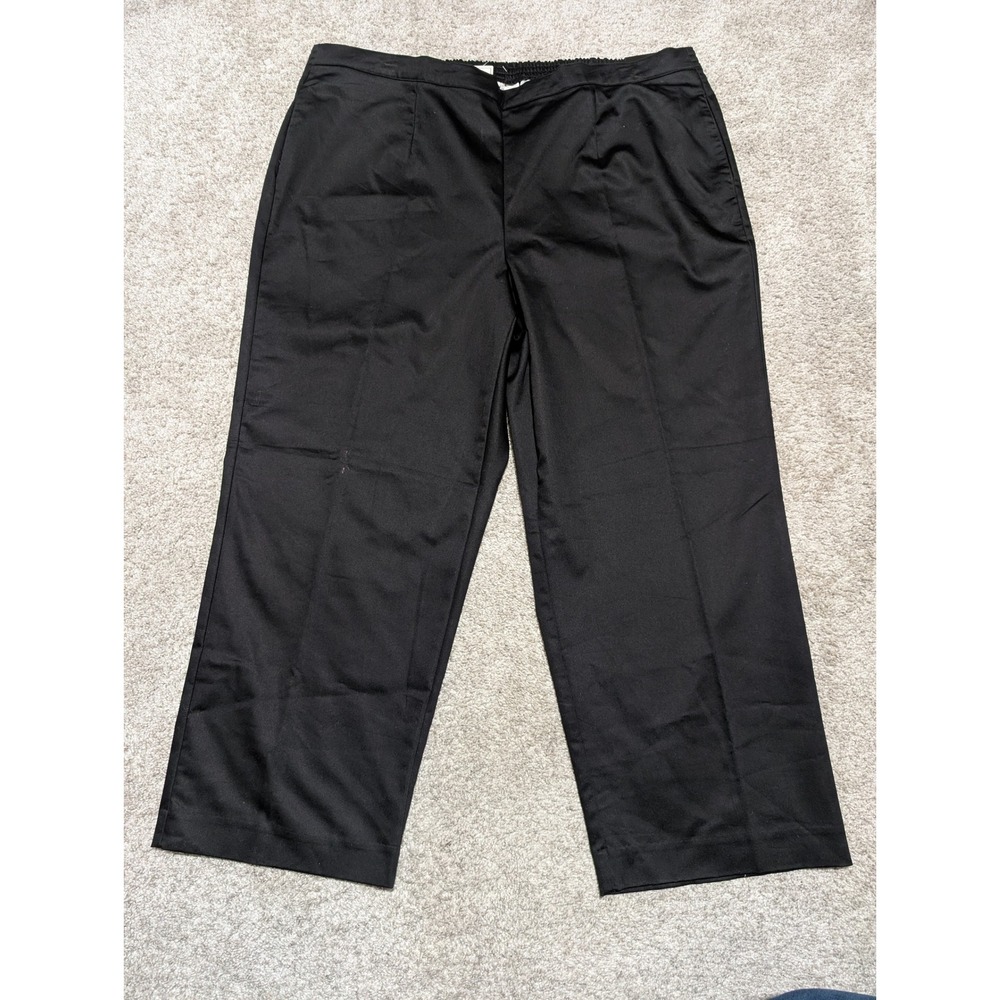 Alfred Dunner Woman Black Elastic Waist Pants Comfort Fit‎ Trousers 20W